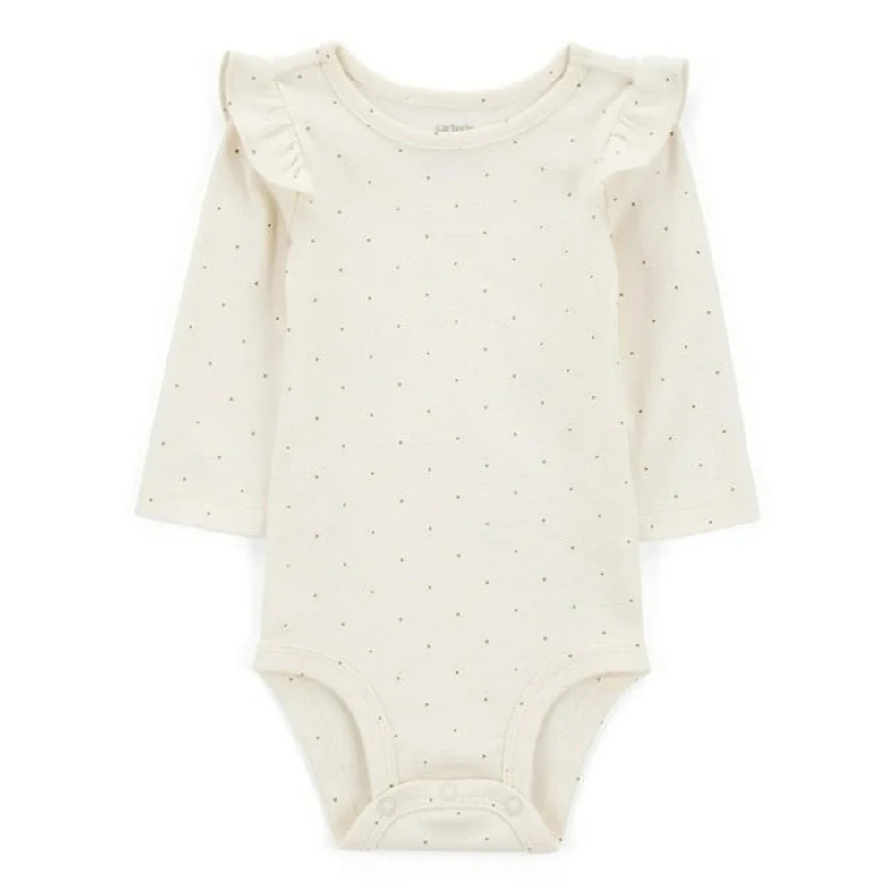 Carter's‎ 3pc Bodysuit Pant Set Baby Girl NB Tan Floral Ribbed NWT